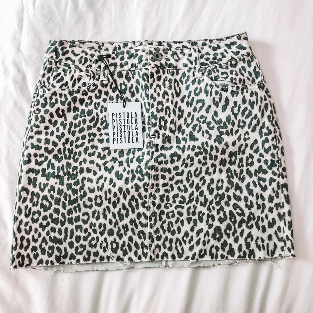 Cheetah jean skirt